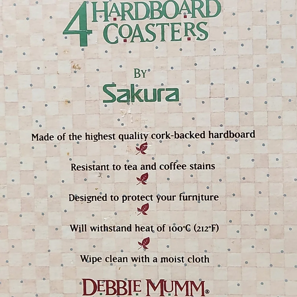 Debbie Mumm Sakura “Snowman” Coasters – Set of 4 – NIB Vintage Holiday